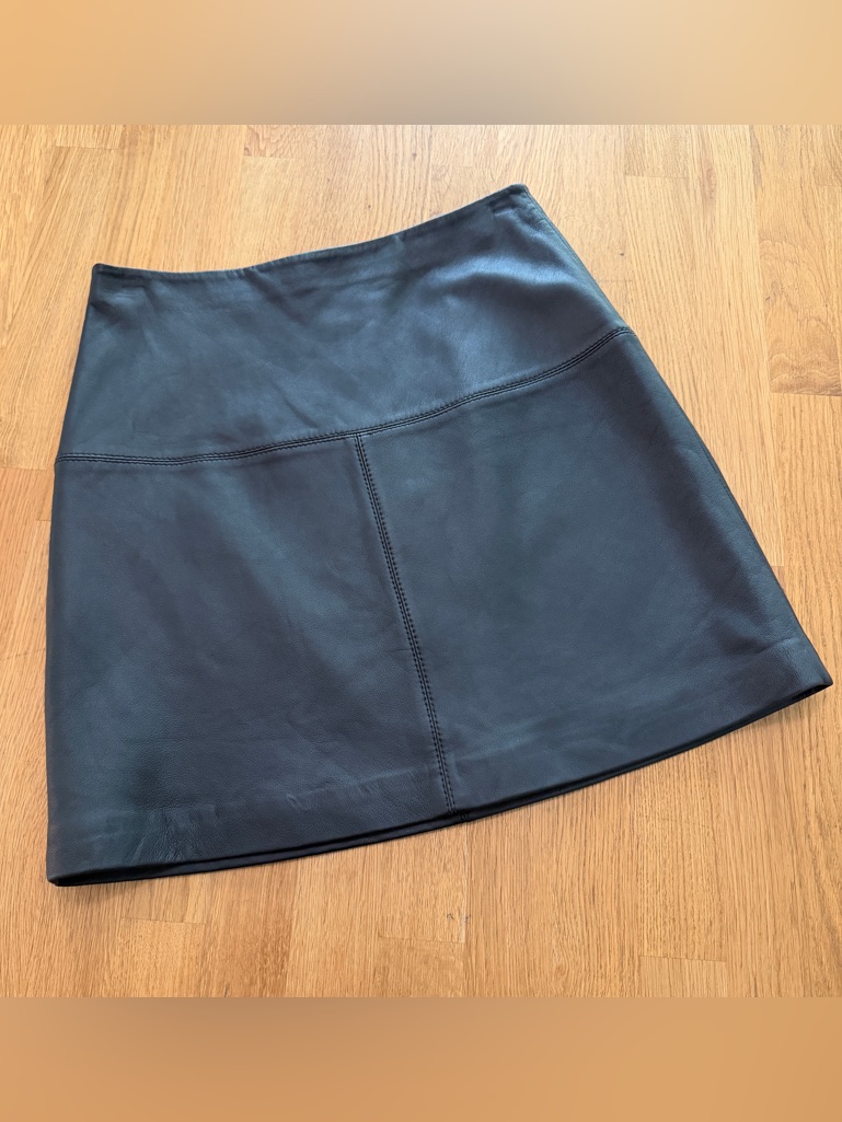 Ted Baker 4 Black A Line Leather Mini Skirt New